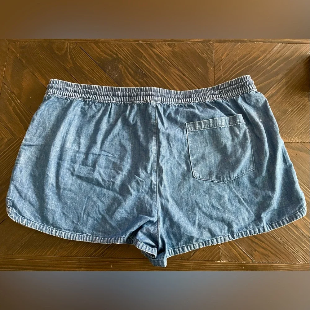 Aerie Drawstring Pull On Blue Denim Short